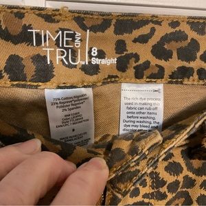 Time and Tru cheetah print denim pants